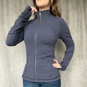 Lululemon Full Zip Athletic Jacket in Navy Blue, Size 8 / Small, Thumb Holes